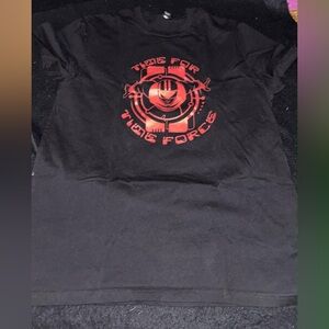 Black T-Shirt with Red Graphic